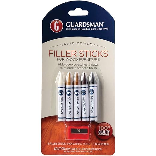 Guardsman Wood Filler Sticks + Sharpener, Pack of 1