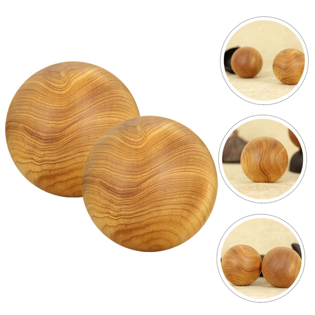 TOVINANNA 2pcs Massage Ball Facial Roller Face Massage Tools Wooden Thai Tools Feet Smooth Wooden Balls Massagers for Neck Wood Exercise Thuja Baoding Sports Elder