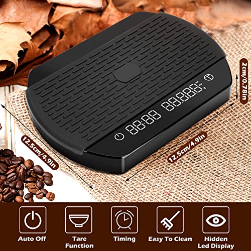 Digital Coffee Scale With Timer, Espresso Scale Led Hidden Screen Usb Rechargeable Digital Kitchen Scales, 3Kg/0.1G High Precision Food Scale Electronic Cooking Scale For Coffee Home Baking #TOP2