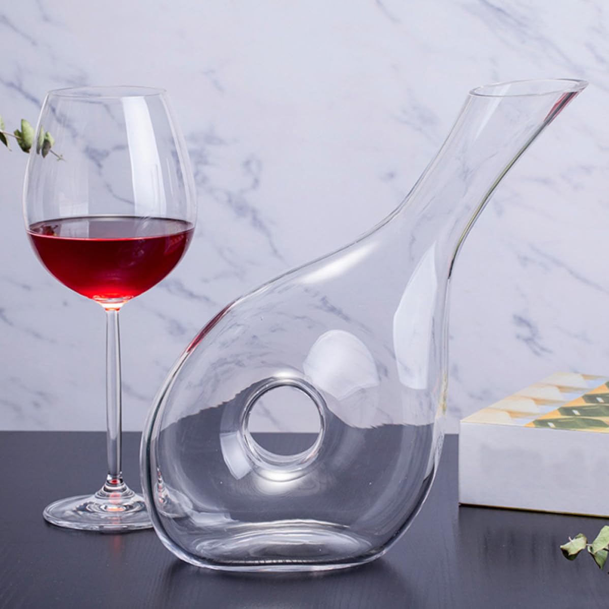 SHERCHPRY 1stück Kreativer Weinausgießer aus Transparentem Kristallglas mit Belüftung Stabiler Standfläche und Ergonomischem Design als Geschenk für Weinliebhaber für Haushalt Geeignet