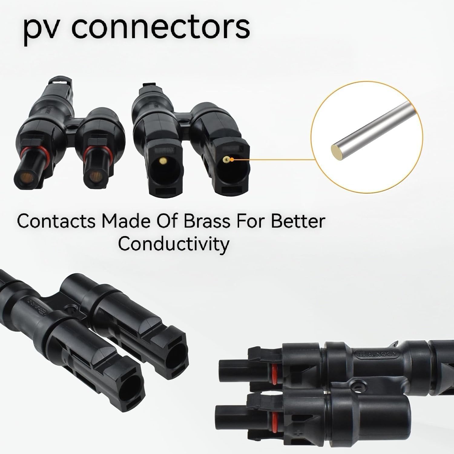 6PCS Mc4 Connectors for Parallel Connection Between Solar Panels (M/FF+F/MM), Solar Panel Parallel Connectors 1 to 2 Solar Cable Wire Plug Tool Kit，Solar connectors mc4