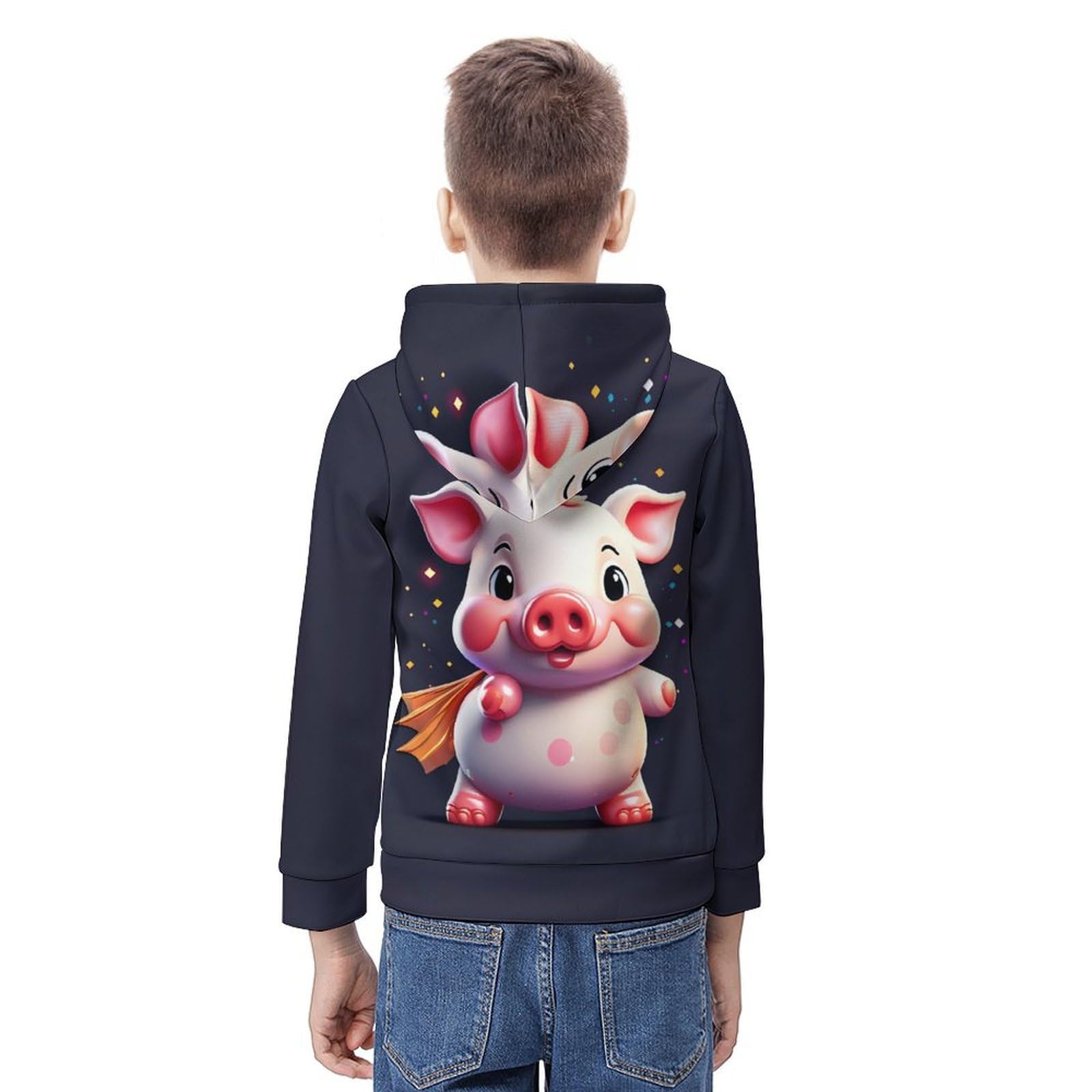 Sweat à capuche cochon pour enfants de 110 à 150 cm - 8