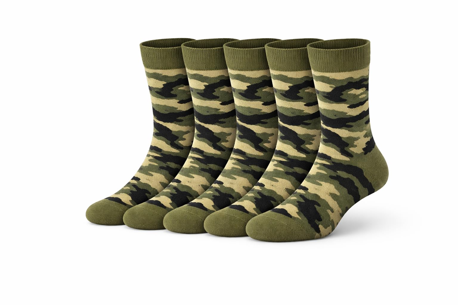 plusox Premium Camouflage Socks for Men & Women, Cotton Rich, Cushioned, Breathable, Odor Resistant, Army Camo Design, Crew Length, Pack of 3, Pack of 5 and Pack of 6-picture-51