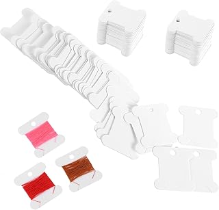 200 Stück Stickgarn Aufbewahrung Card Bobbins Thrad Card Papier Bobbins Thread Cards Kreuzstich Garnkarte Stickgarn Organizer Kreuzstich Stickerei Thread Karten Zur Aufbeahrung Handwerk (Weiß)