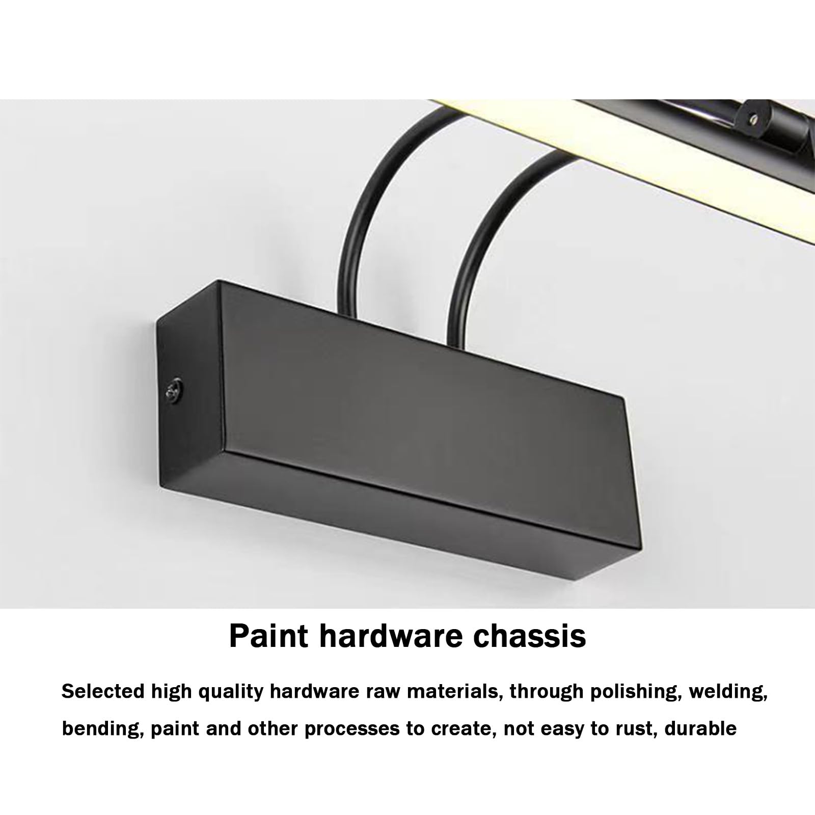 LED Spiegel Wandleuchten Schwarz Wasserdicht Wandbeleuchtung 270° Verstellbar Schwenkbar Wandlampe Acryl Minimalistisch Dekorativ Wandleuchten Interieur Badleuchte (Weißes Licht,58cm)