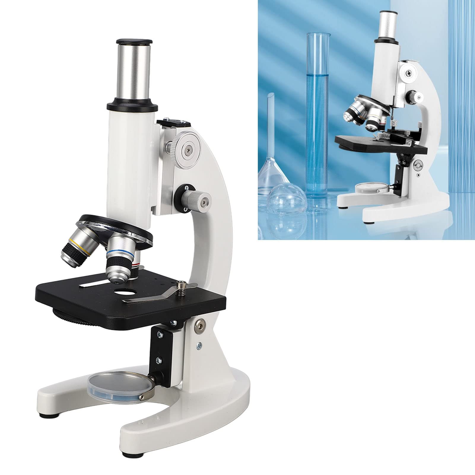 Omabeta Kit Microscopio Monoculare in Acciaio Inossidabile 640X HD per Visione Chiara, Ricerca Sui Tessuti e Altro con Custodia per Ricercatori di Laboratorio