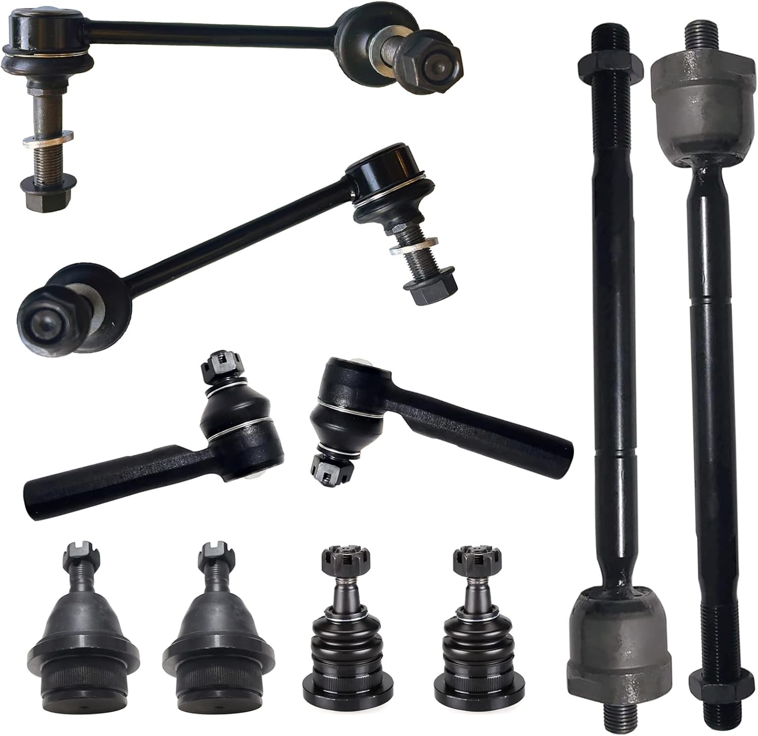 Front Sway Bar + Lower Upper Ball Joints + Inner Outer Tie Rods FITS for Toyota Tacoma 2005-2018, K80811 K80827 K80946 K80948 ES80895 EV800529 Front End Suspension Kit- 10pc Set