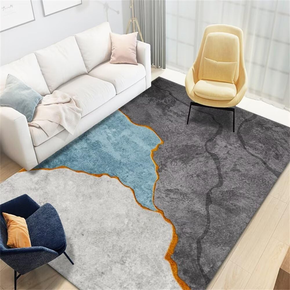 Tapis garçon 120x240cm gris minimaliste moderne pour chambre enfant et grand salon unicolore
