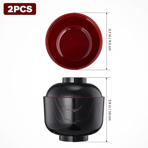 Miniatura 3 de YARNOW Tazón de ramen para microondas, 2 piezas, cuenco de sopa Miso con tapa, cuenco de sopa de estilo japonés con tapa, cuenco de arroz miso