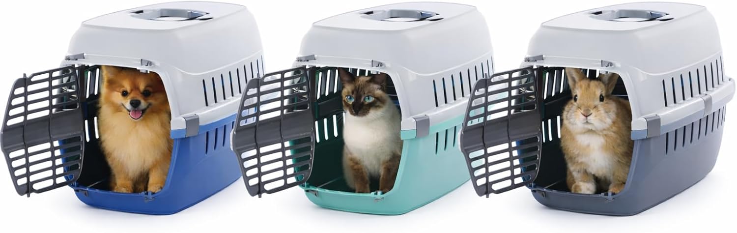 Flamingo Transport Cage for Small Dogs and Cats – 32 x 49 x 29.5 cm – 3 Colours (No Colour Choice)