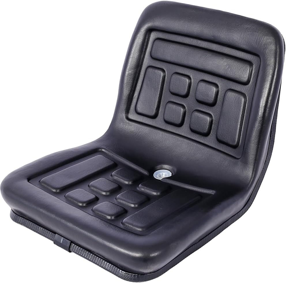 Elountik Universal Black Tractor Seat with Drain Hole – Thickly-Padded, Durable, Water-Resistant, and Horizontally Adjustable Replacement Seat