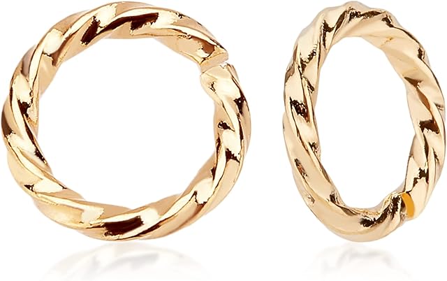 CREATCABIN 1 Box 200pcs 8mm Open Jump Ring Real 18k Gold Plated Connector Rings Brass Round Bulk for DIY Necklaces Bracelet Keychains Earrings Jewelry Making Craft