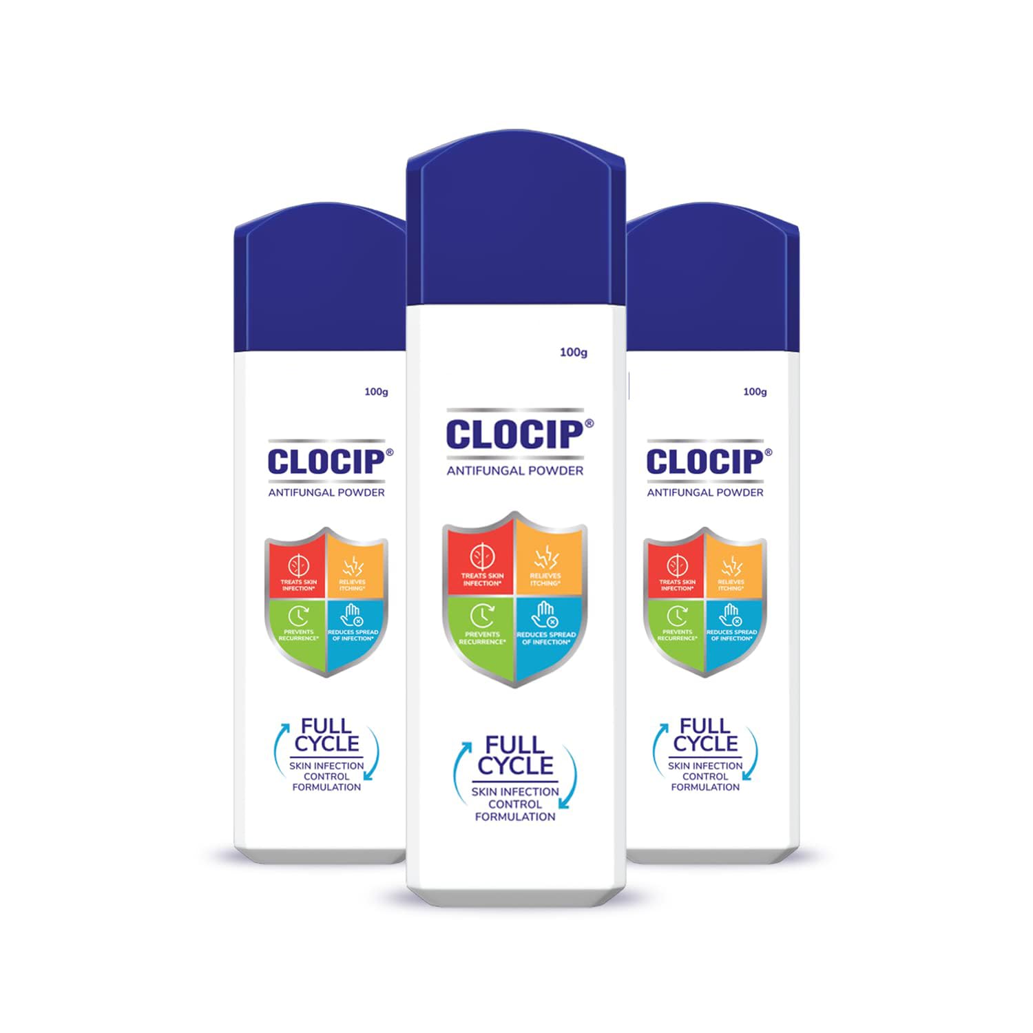 Clo-cip Antifungal Powder 100gm for Body|Herbal Dusting Powder for External Use 100gm (Pack of 3)-image-47