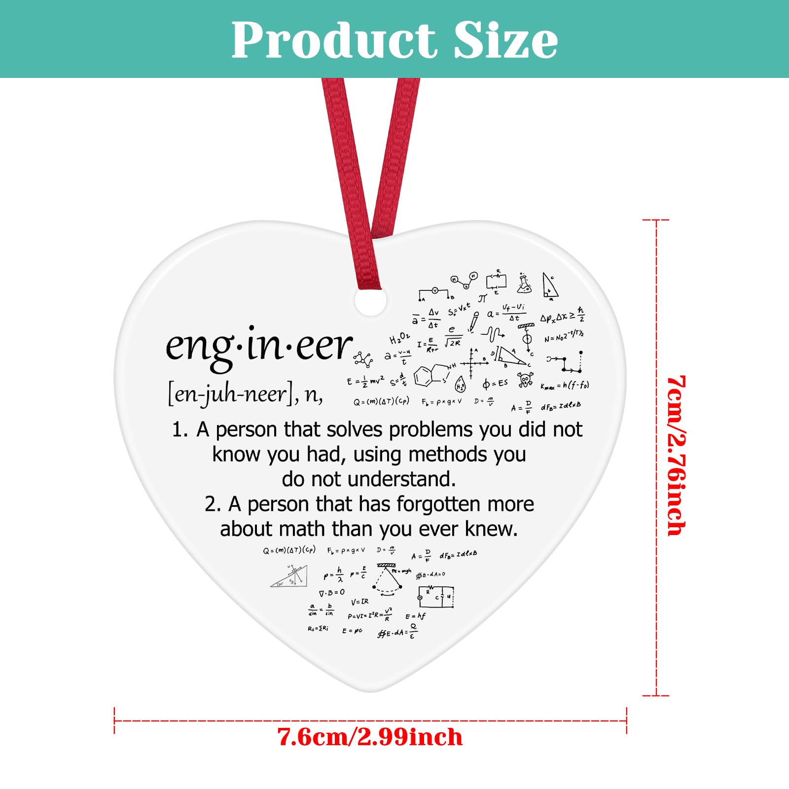 Engineer Gifts for Women Men Engineer Gifts Christmas Ornaments Engineer Student Birthday Gift Inspirational Gifts for Mechanical Ceramic Ornament Engineer Engineering School Graduation Gifts