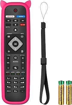 NH500UP Replace Remote Compatible with Philips TV Remote Control with Pink Glowing Cover for NH500U NH500UW NH503UP with Battery for Philips Smart TV Remote