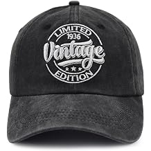 Vintage 1976 1966 1956 1946 1936 Limited Edition Baseball Cap for Women Men, 50th 60th 70th 80th 90th Birthday Hat