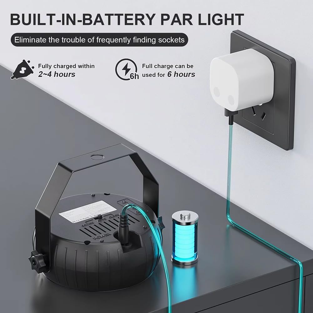 Luz Estroboscópica Navideña, Luces Estroboscópicas con Control Remoto RGB de 10 W, Luz Estroboscópica LED Inalámbrica para Escenario, Baile, Boda