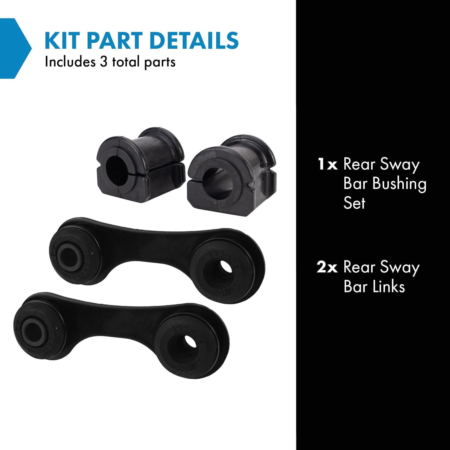 TRQ Rear Suspension Kit Sway Bar Bushing Set Sway Bar Stabilizer Link Compatible with 2004-2012 Chevrolet Malibu 2005-2010 Pontiac G6 2007-2009 Saturn Aura