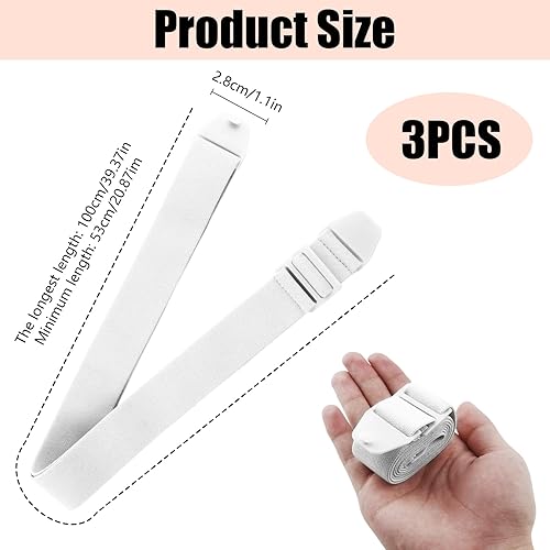Miniatura 4 de Paquete de 3 cinturones de ostomía para mujeres y hombres, cinturón de ostomía ajustable que se fija de forma segura a la bolsa de ostomía de 1.18 x