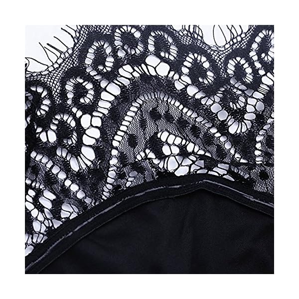 LALAGEN Women's Floral Lace Long Sleeve Off Shoulder Wedding Mermaid Dress Black XL