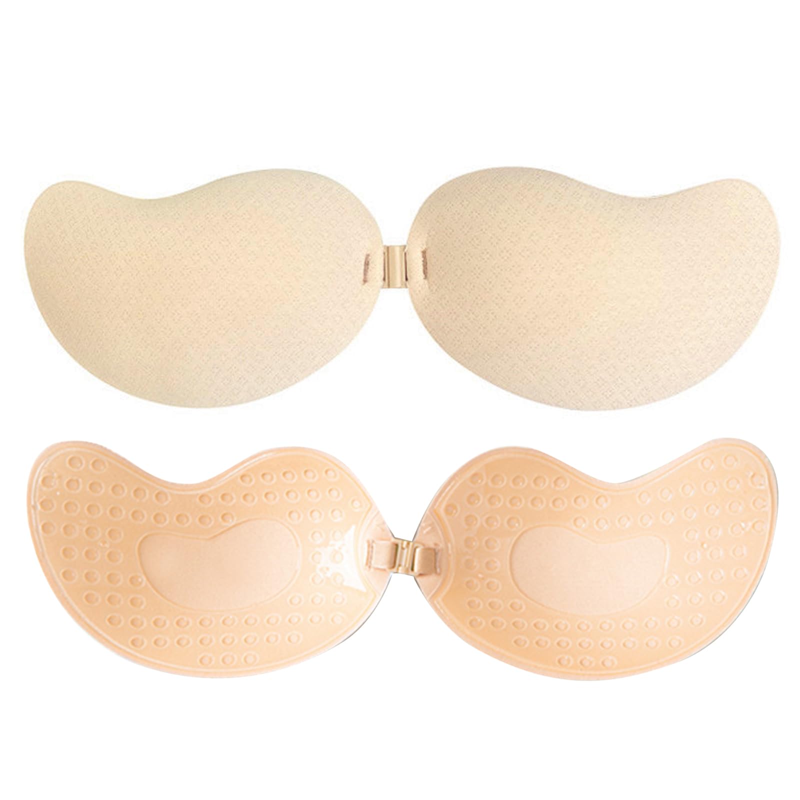 HolooVeranillo Women's Invisible Strapless Bras, Stick On Bra, Adhesive Breathable for Skin Comfortable Bra, Reusable Backless Bras, edding, Beach, and Everyday Wearing (Nude)
