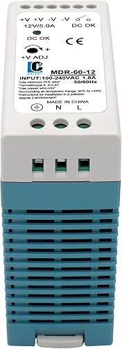 Miniatura 8 de Fuente de alimentación de conmutación CC de 12 V MDR 60 W (entrada 100-240 VAC, salida 12 VCC, 5060 HZ), adaptador de fuente de alimentación