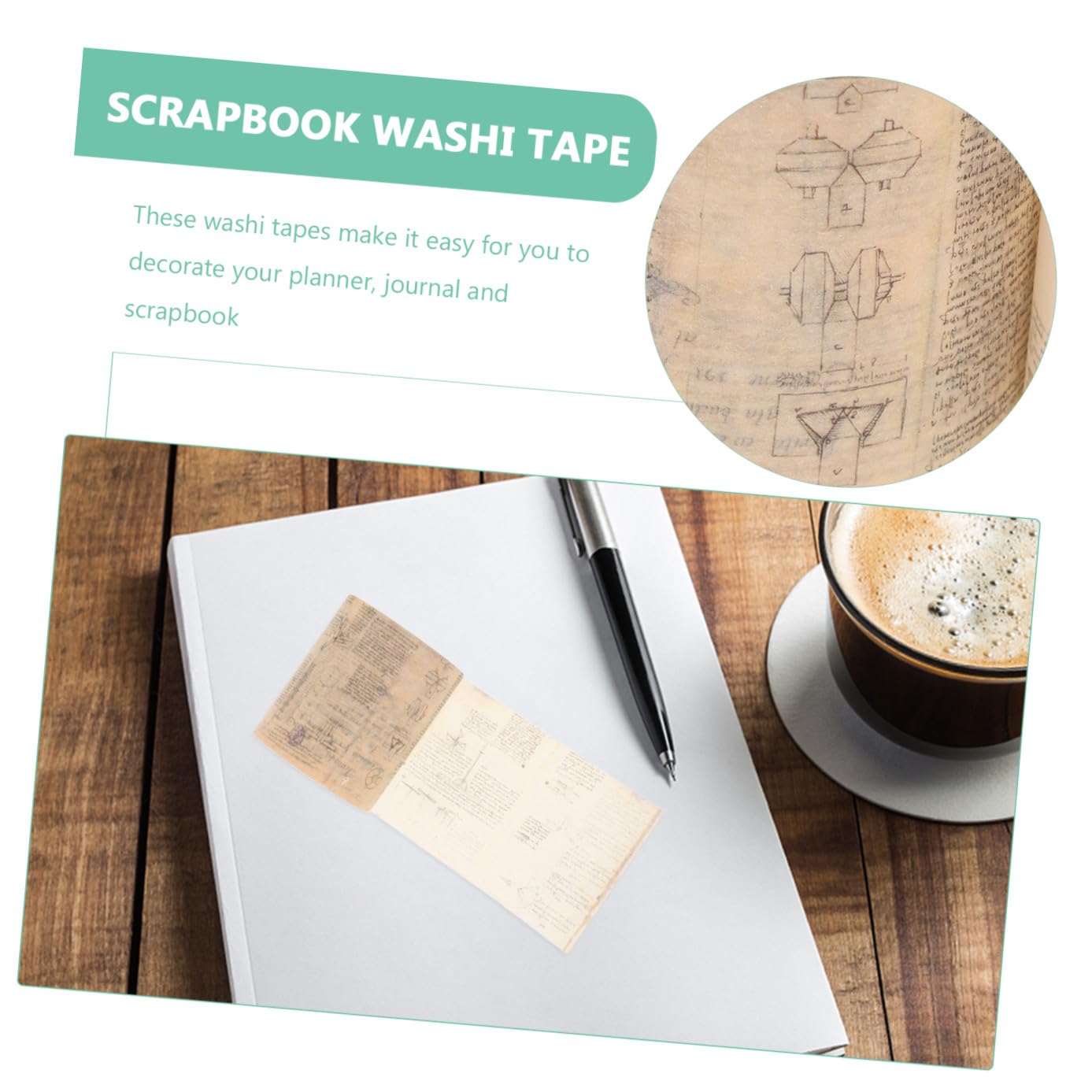 Cinta Japonés para Washi Beige Diario Gótica Papel de Manualidades