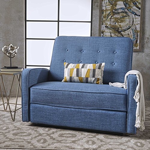 Christopher Knight Home Calliope Fabric Reclining Loveseat in Muted Blue