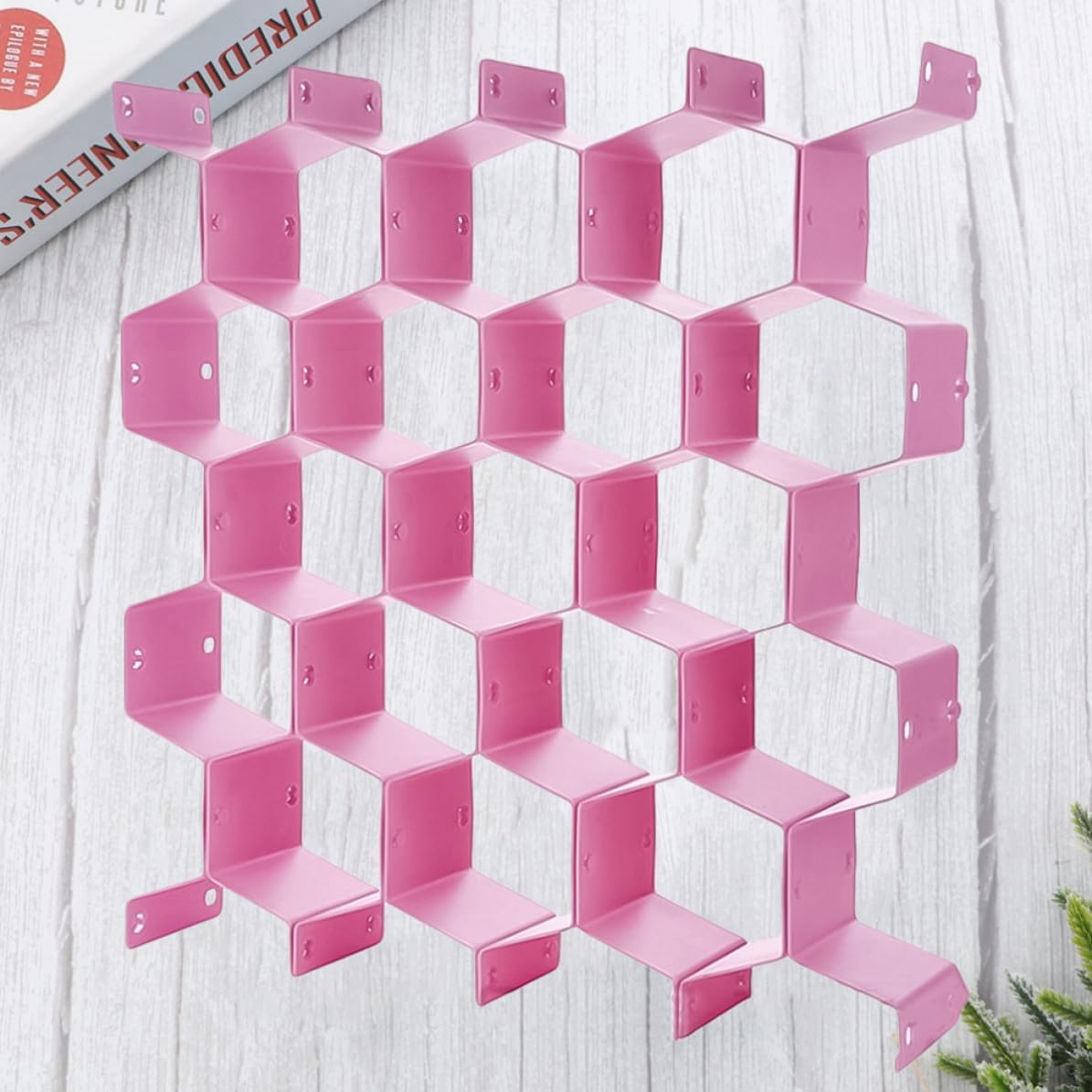 OSALADI Pink PP Plastic Honeycomb Drawer Divider Set for Closet Storage