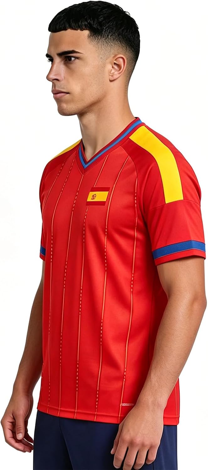 2026 Men's Sublimation Spain Flag Football Shirt Soccer Jersey