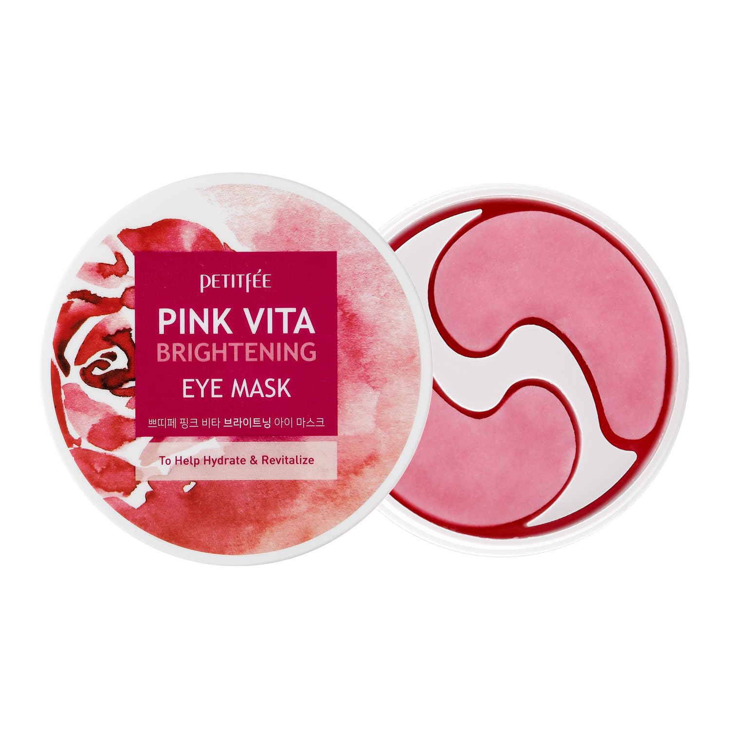 Pink Vita Brightening Eye Mask 60 Pieces (30pairs) – Rose and Vitamin B Eye Patch, Soft Bamboo Sheet Mask, Evens Skin Tone, Rose Extract, Vitamin Tree Extract, Radish Extract, Beet Root Extract
