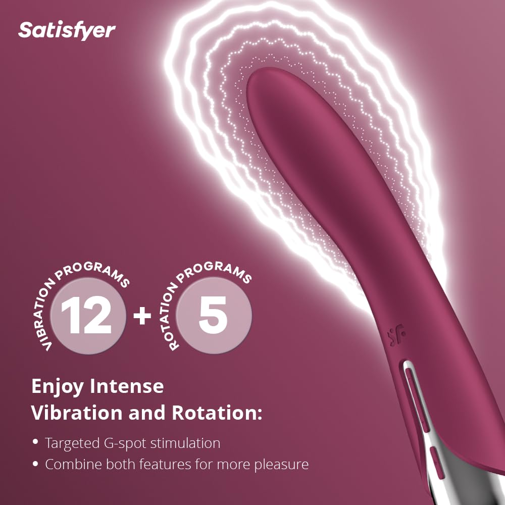 Satisfyer Spinning Vibe 1 Dildo Vibratore per il Punto G | 12 Programmi di Vibrazione e 5 Programmi di Rotazione | Sex Toy per Donne | Sex Toys con Testa rotante | Impermeabile (IPX7)