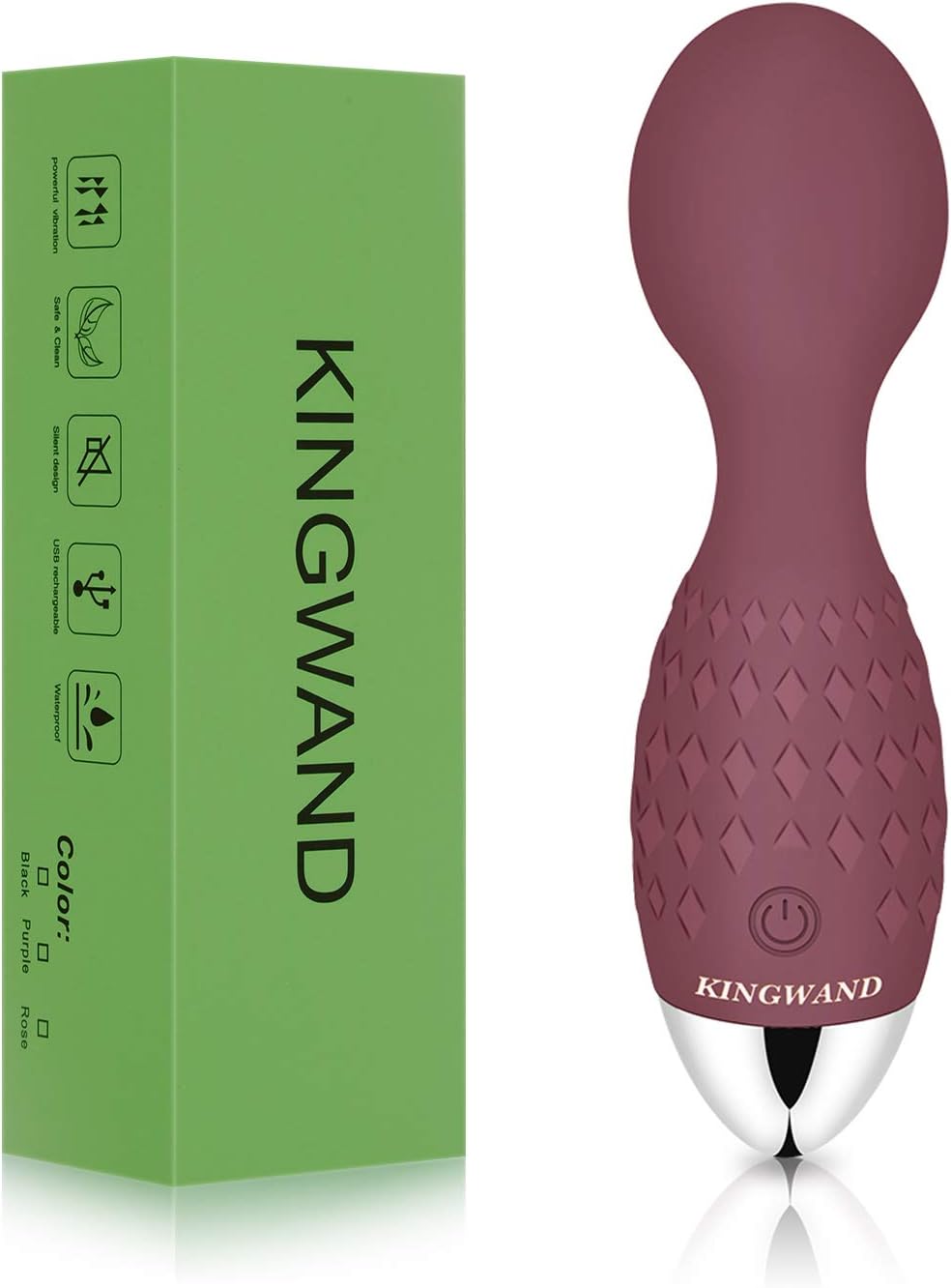 KINGWAND Rechargeable Vibrator Wand, Adult Sex Toys Erotic Massage Kits, 20 Vibration Modes & 8 Speeds, USB Powered Waterproof Quiet Women Vibrator for Female Couple Play（Color D）
