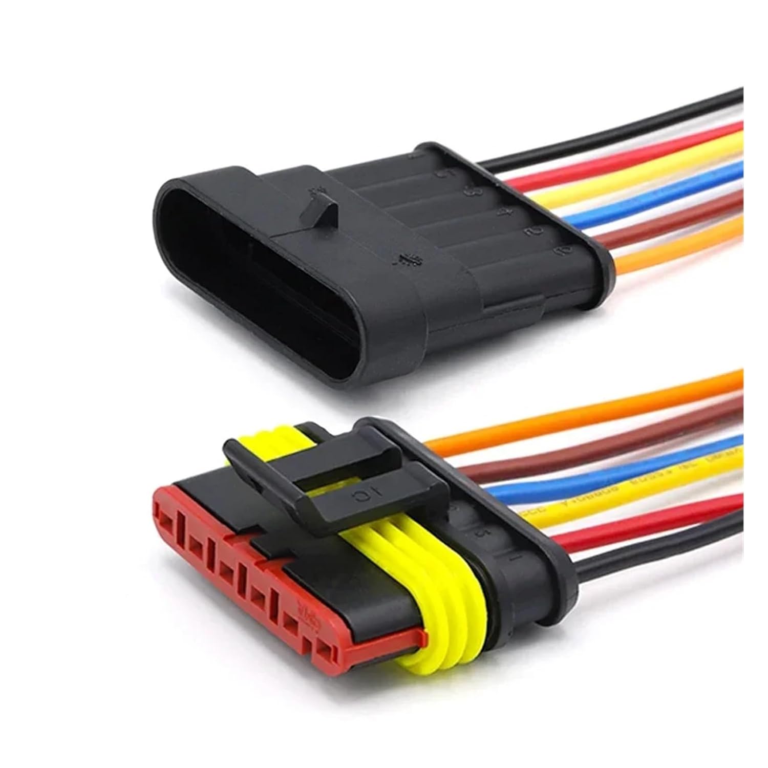5Sets 1P 2P 3P 4P 5P 6P Way Electrical Auto Male Female Connector Plug with Wire Cable Harness for Car Motorcycle(6P(Male Female),20sets)