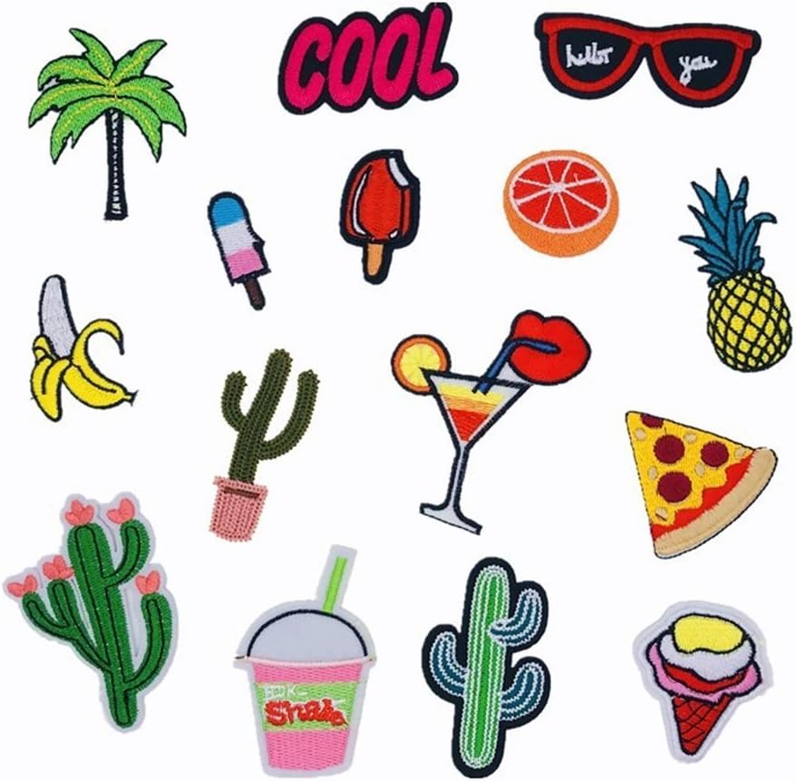 ZYN Patch Iron on Sew 15 Pieces Cute Pattern Embroidery