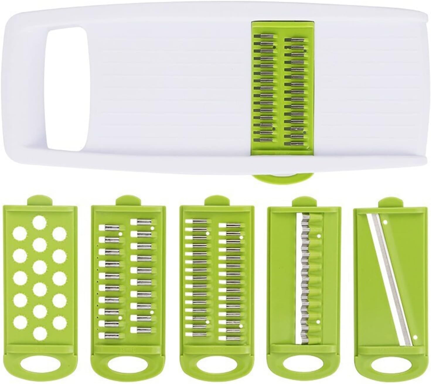 Rehomy 5 in 1 Mandoline Slicer Set Vegetable Cutter Julienne Shredder Potato Slicer with 5 Interchangeable Blades