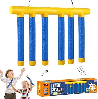 Binnies Reflex Challenge Game, Drop Sticks Games - Hand Eye Coordination Training, Reaction Training Toy, Catching Sticks Game, Reflex Training, 3 Adjustable Speed, Upgrade Remote Control