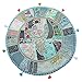 Stylo Culture Fodera per Cuscino da Pavimento Rotonda in Cotone Vintage Ricamata con Patchwork in Turchese 80x80 per Cuscino