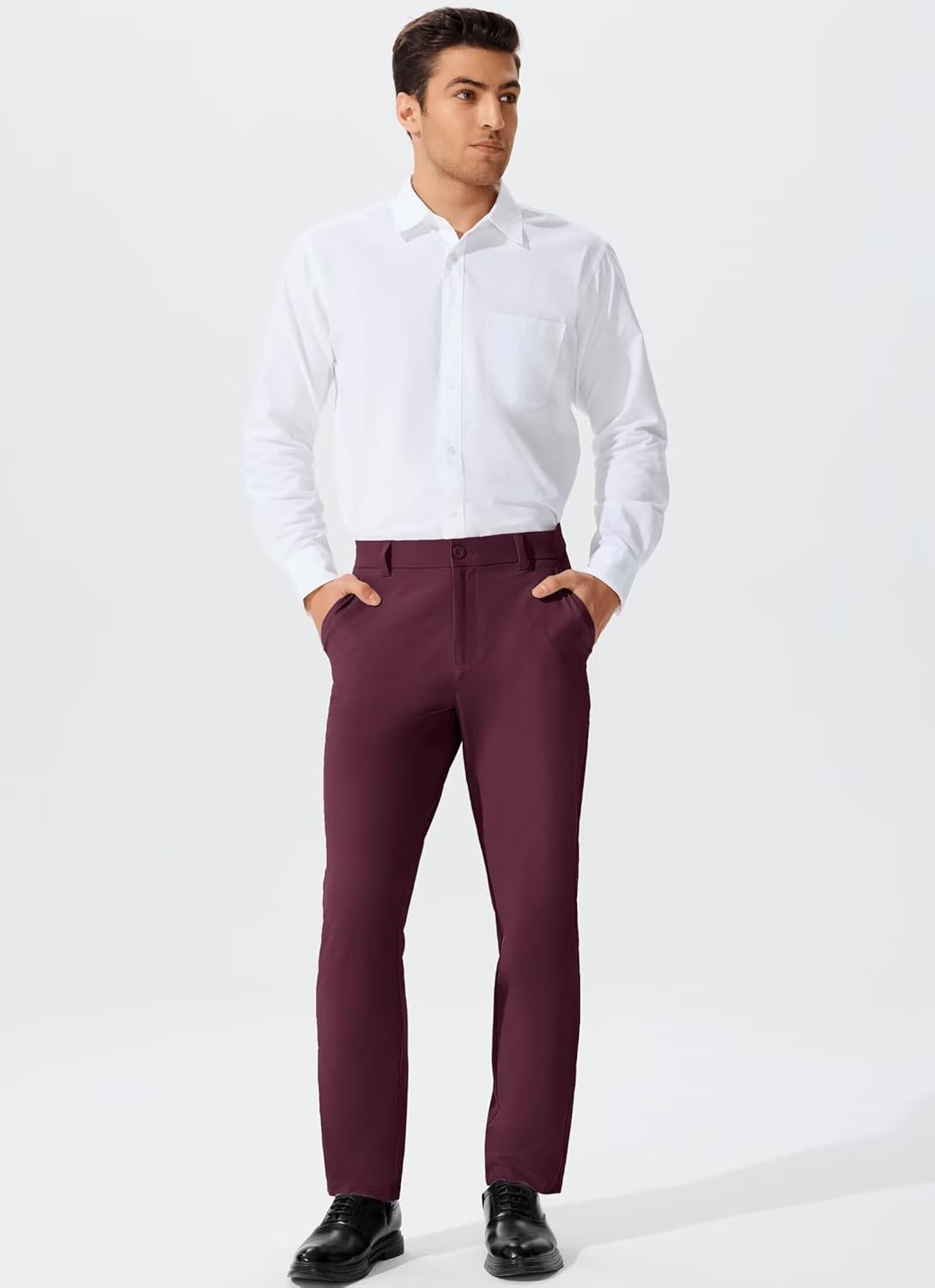 QPNGRP Men's Golf Pants 30"/32"/34" Inseam Lightweight Stretch Work Dress Pants - Image 3