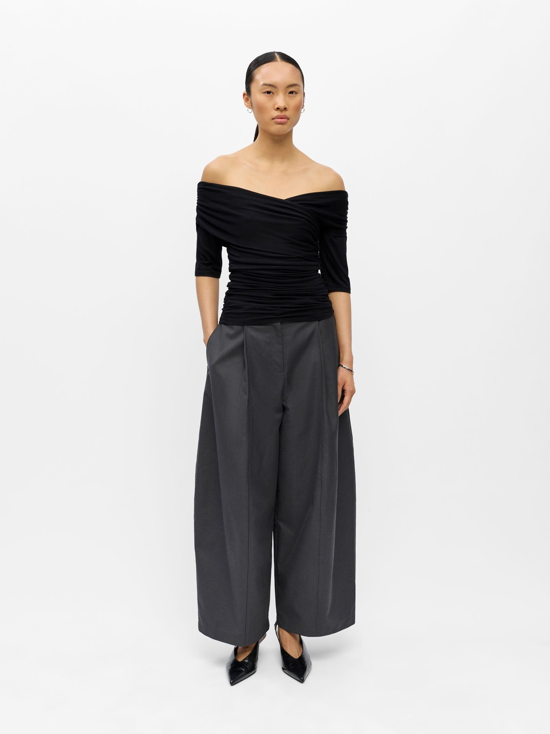 Object Female Oberteil Schulterfreies Gerafftes | Top