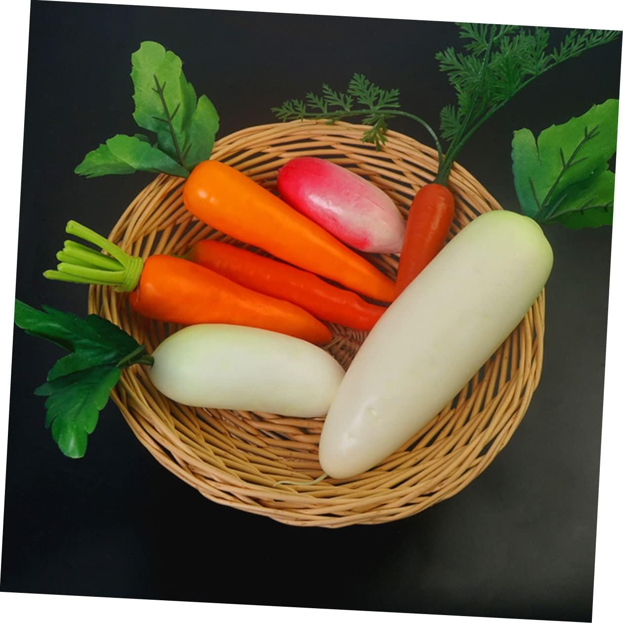 Ciieeo 3sets Simulated Radish Vegetable Photography Props Carrots Faux Carrot Vegetable Photo Prop Artificial Vegetable for Party Vegetables Artificial Carrot Props Realistic Green 6pcs*3