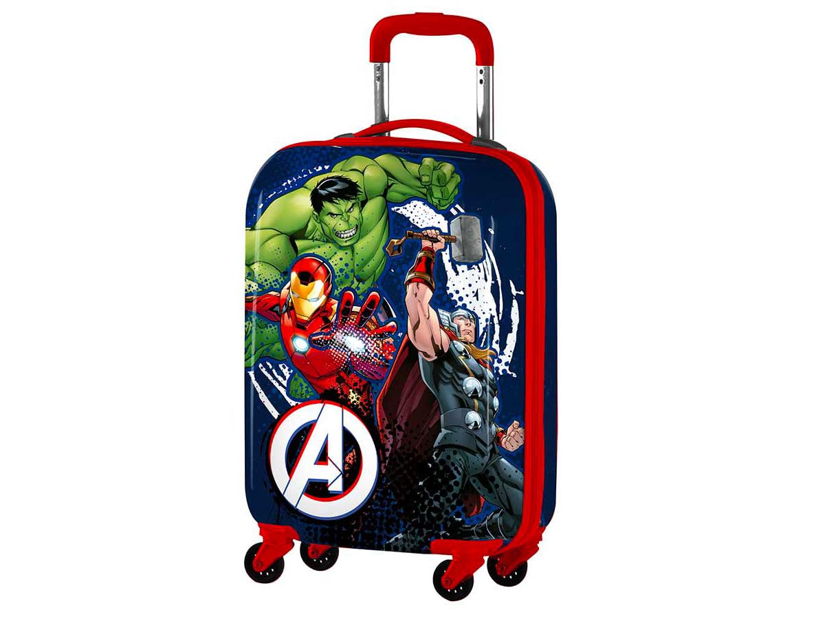 Trolley Rigido Avengers, Valigia da Viaggio per Bambini, Borsa da Viaggio Resistente in ABS con Manico Regolabile e 4 Ruote Multidirezionali, 31 L,34.5x20x51 cm,Multicolore
