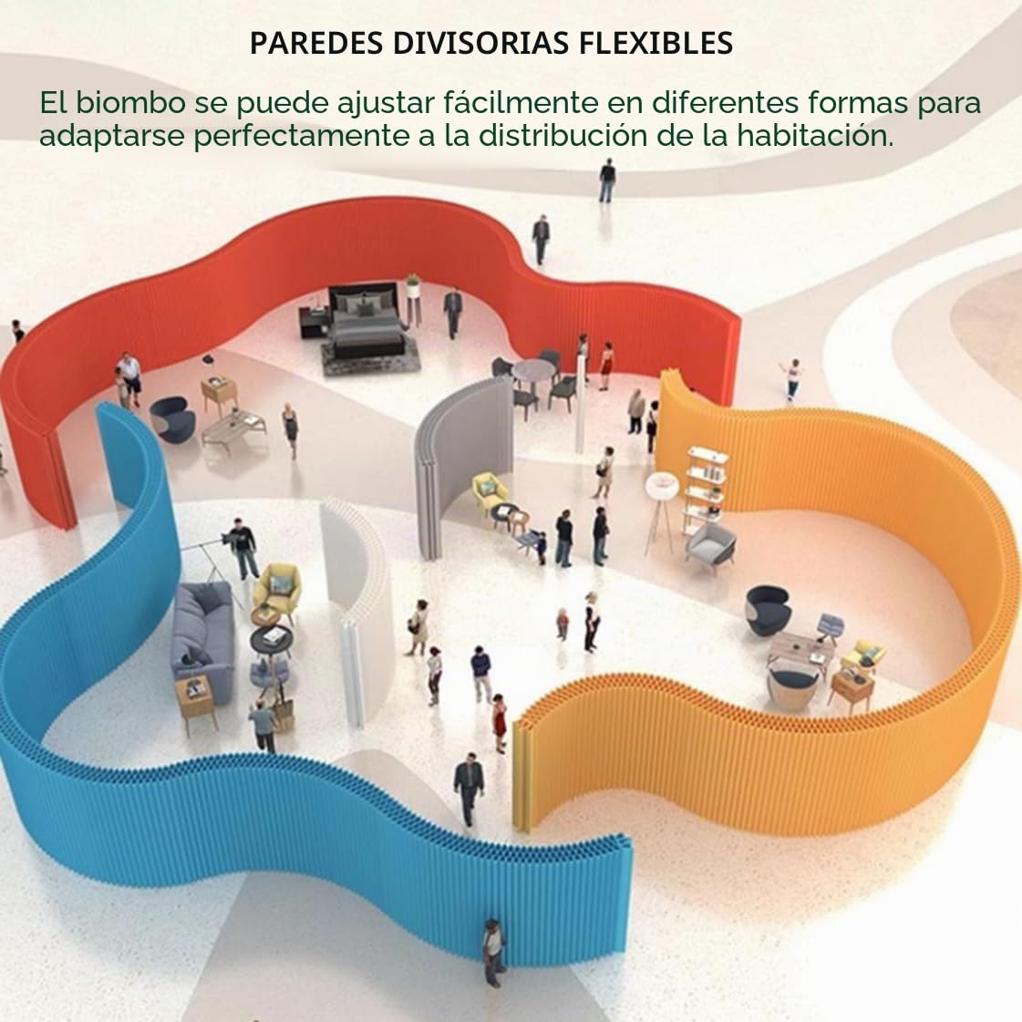 Biombos plegables modernos para interiores, separador de ambientes de papel independiente, retráctiles de 2 a 3 m/4 a 5 m, para sala de estar y dormitorio.,300x200cm/118.1x78.7in