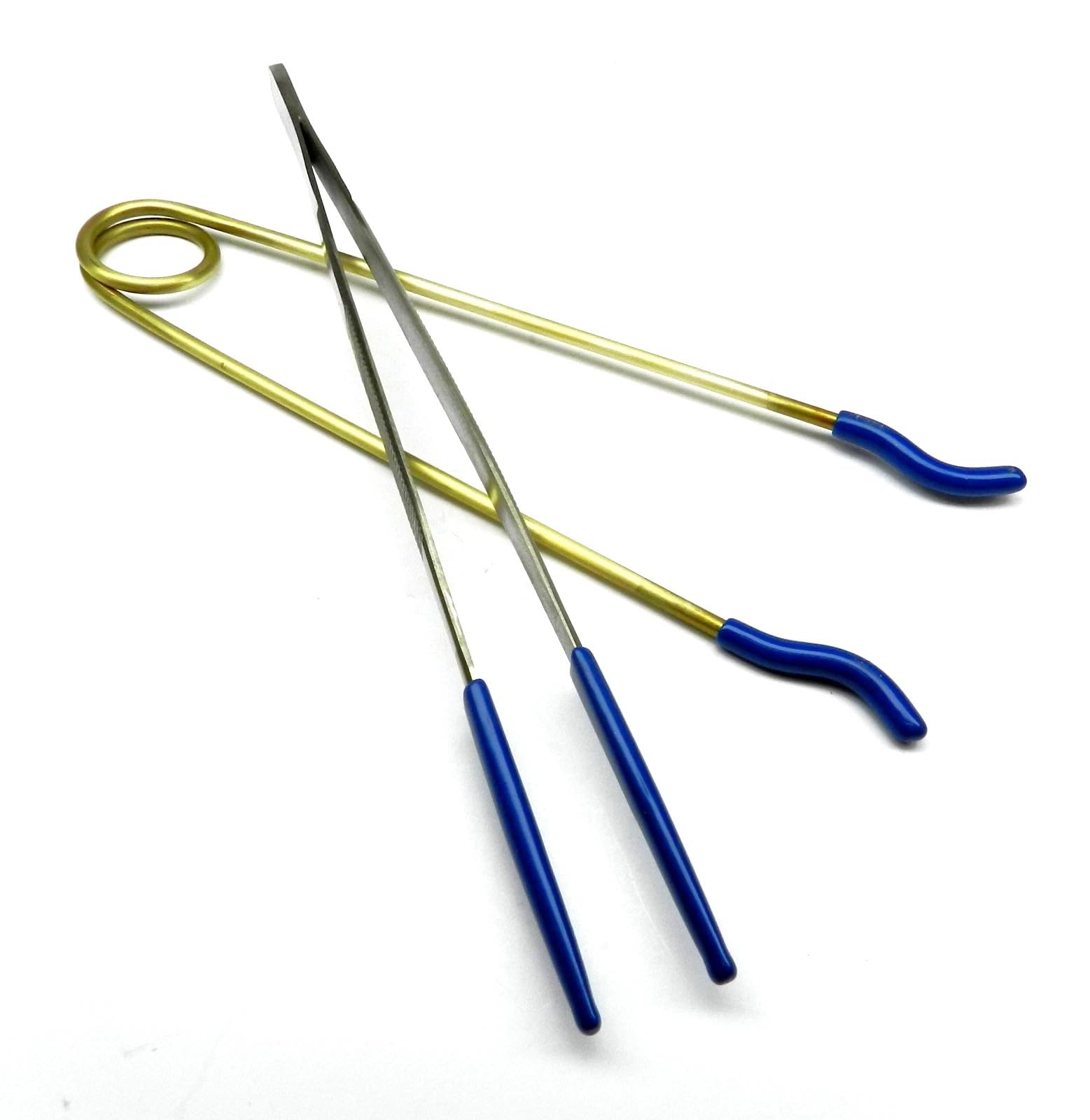 Set of 2 Steam Tweezers Ultrasonic Set Rubber Tips 8" Long and Inside Ring Holder for Steam and Ultrasonic Cleaning Jewelry Tool Tips Coating for Securely Holding to Not Mar Scratch the Article By JTS
