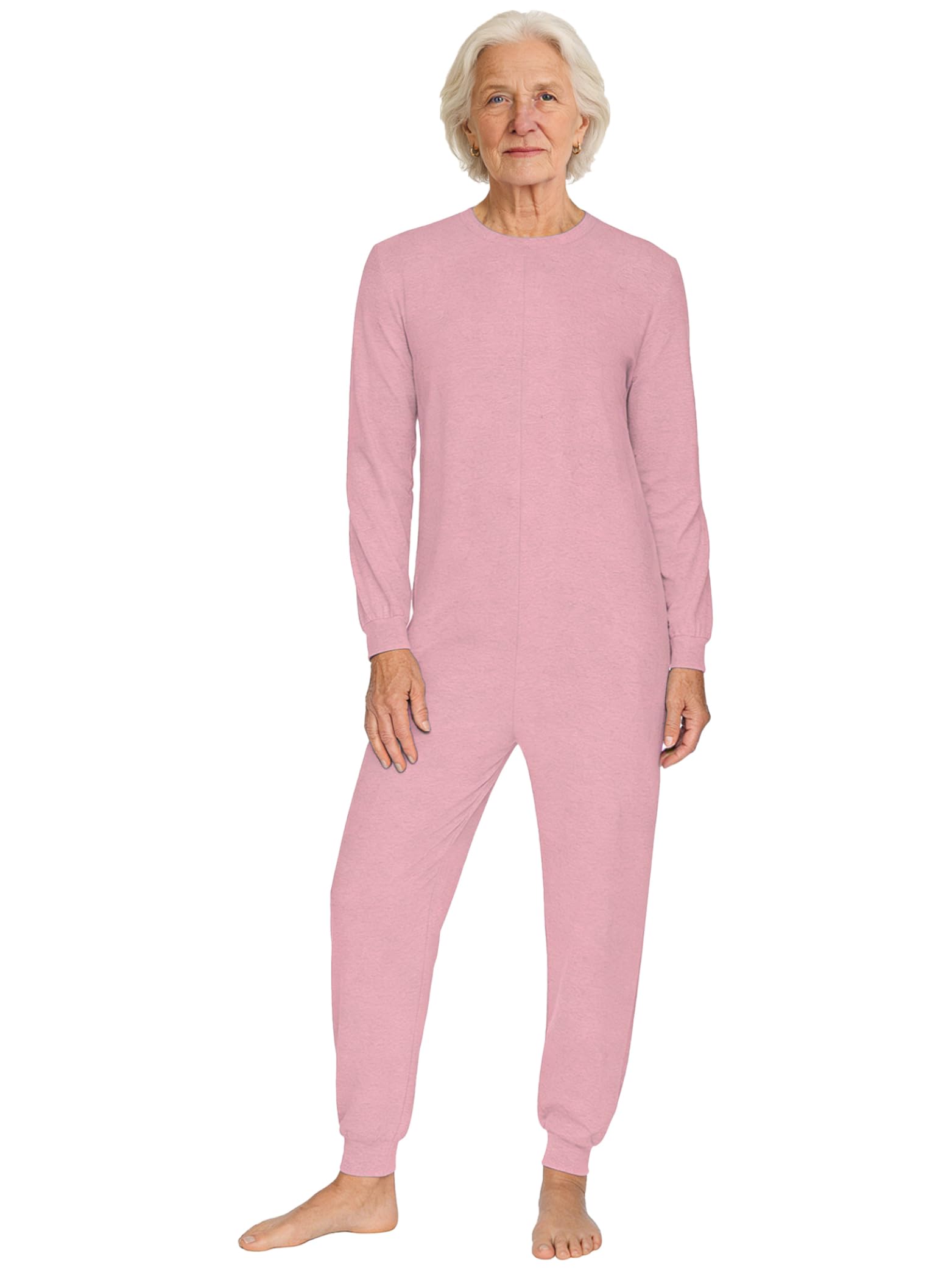 Grenouillère Alzheimer Homme Femme Manches Longues Combinaison Pyjama de Soin Personne Agée Incontinence Patient Anti-Décalçage À Fermeture Éclair À L'Arrière