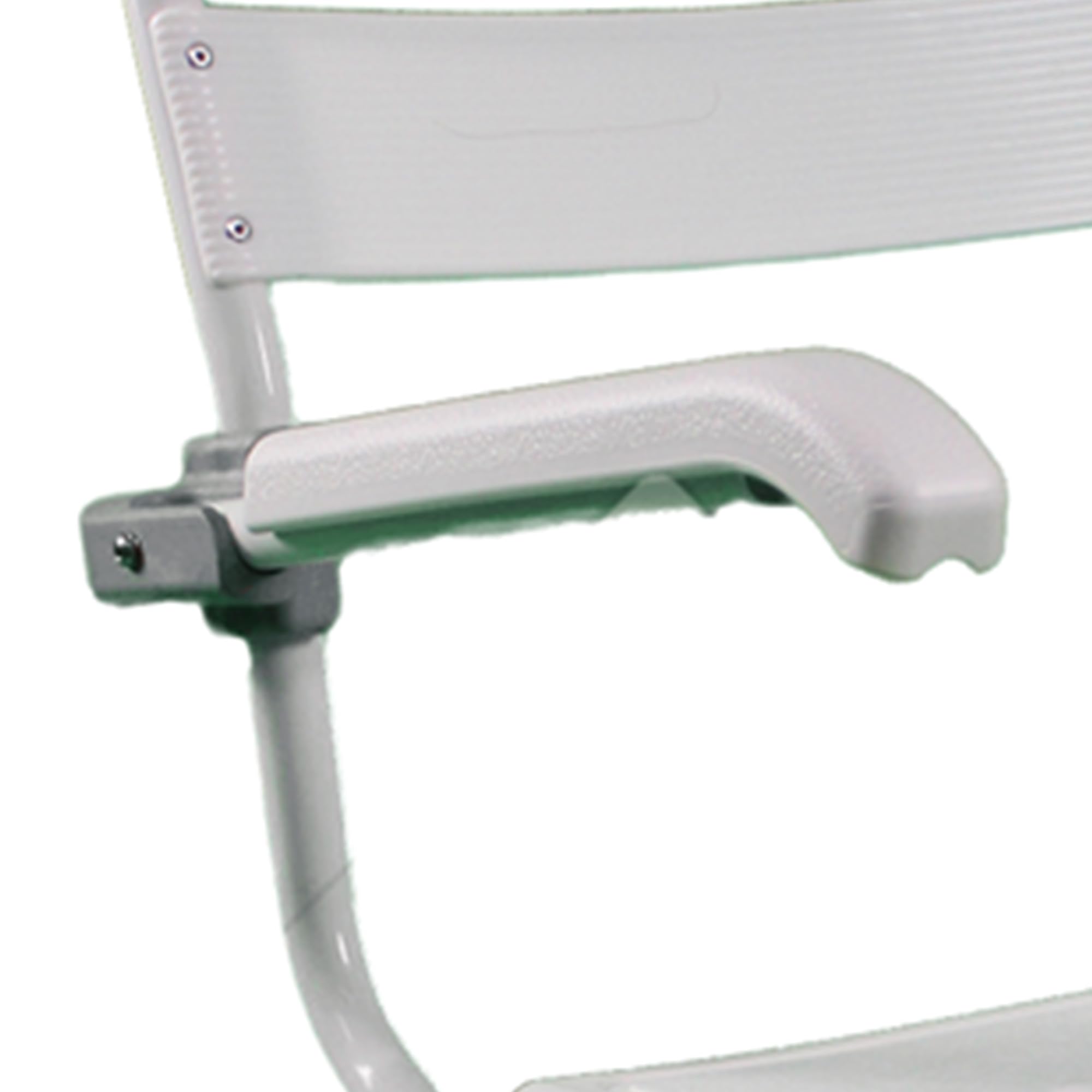 GIMA, Silla de ducha plegable sobre ruedas con estructura de aluminio y asiento de plástico, ruedas con bloqueo, 42915
