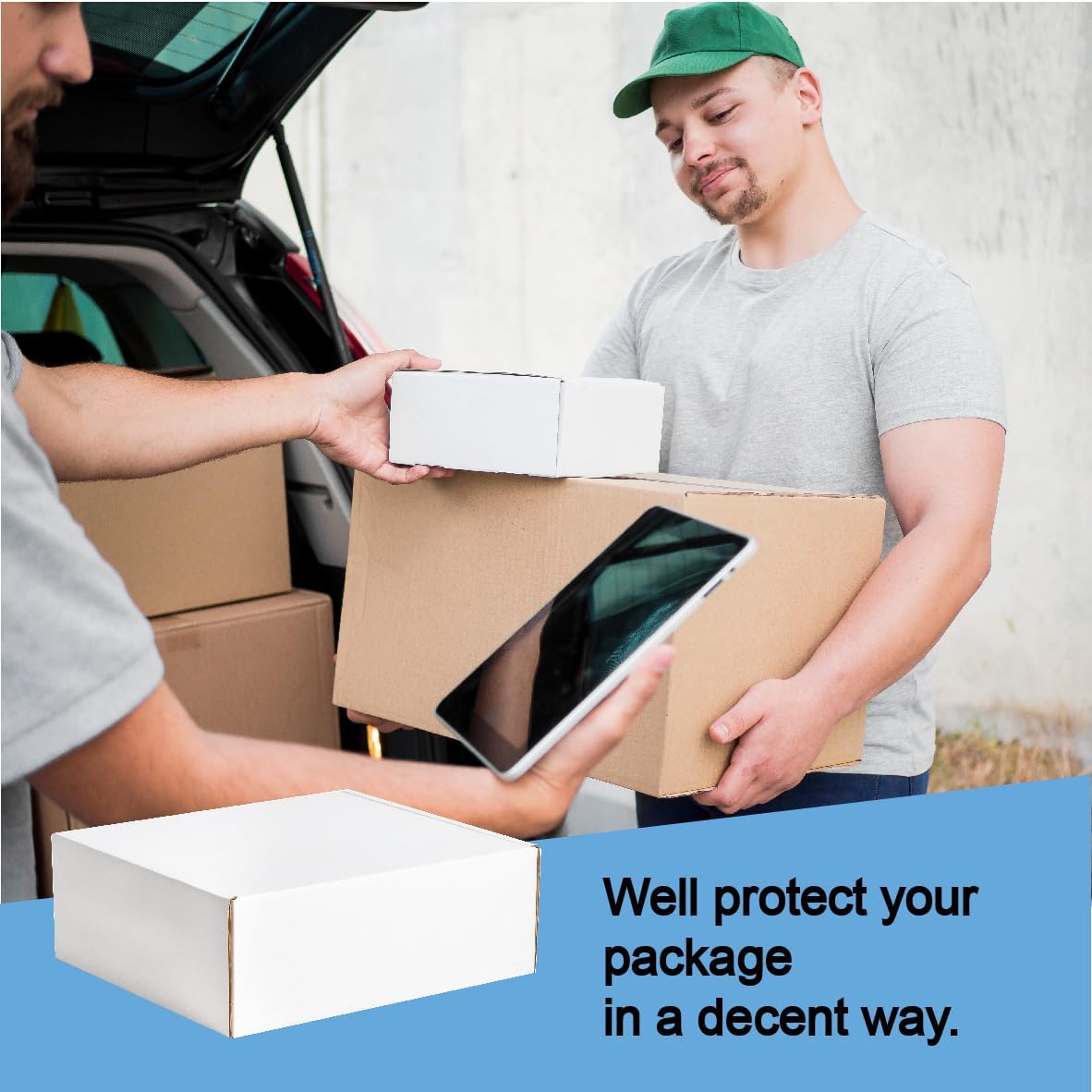 25 Packs Small Shipping Boxes for Small Business Box Mailers, 6x6x2 Inch White Corrugated Packaging Boxes Sturdy Mailing Boxes and Shipping for Jewelry, Gifts, Christmas or Bridal Proposal Boxes