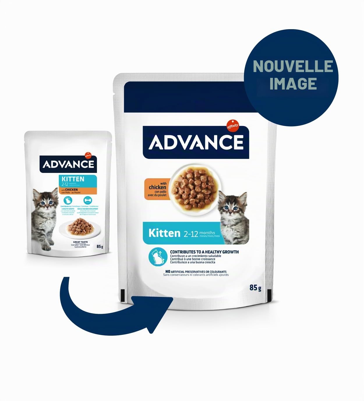 Advance Nourriture Humide pour Chatons au Poulet 13 Flowpacks de 4 x 85 g