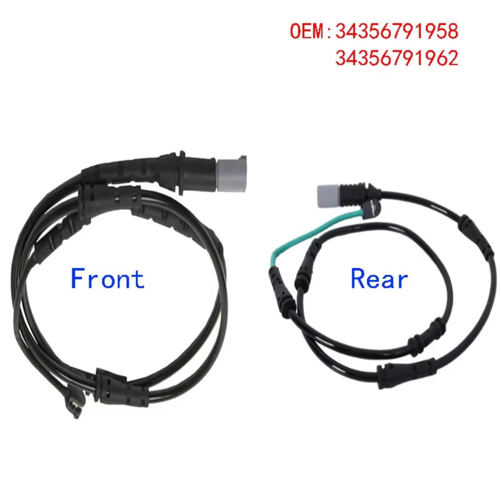 Sensor de Advertencia de Desgaste para BMW Serie 7 F01 F02 34356791958 34356791962 Sensor de Desgaste de Pastillas de Freno Delanteras izquierdas y traseras derechas
