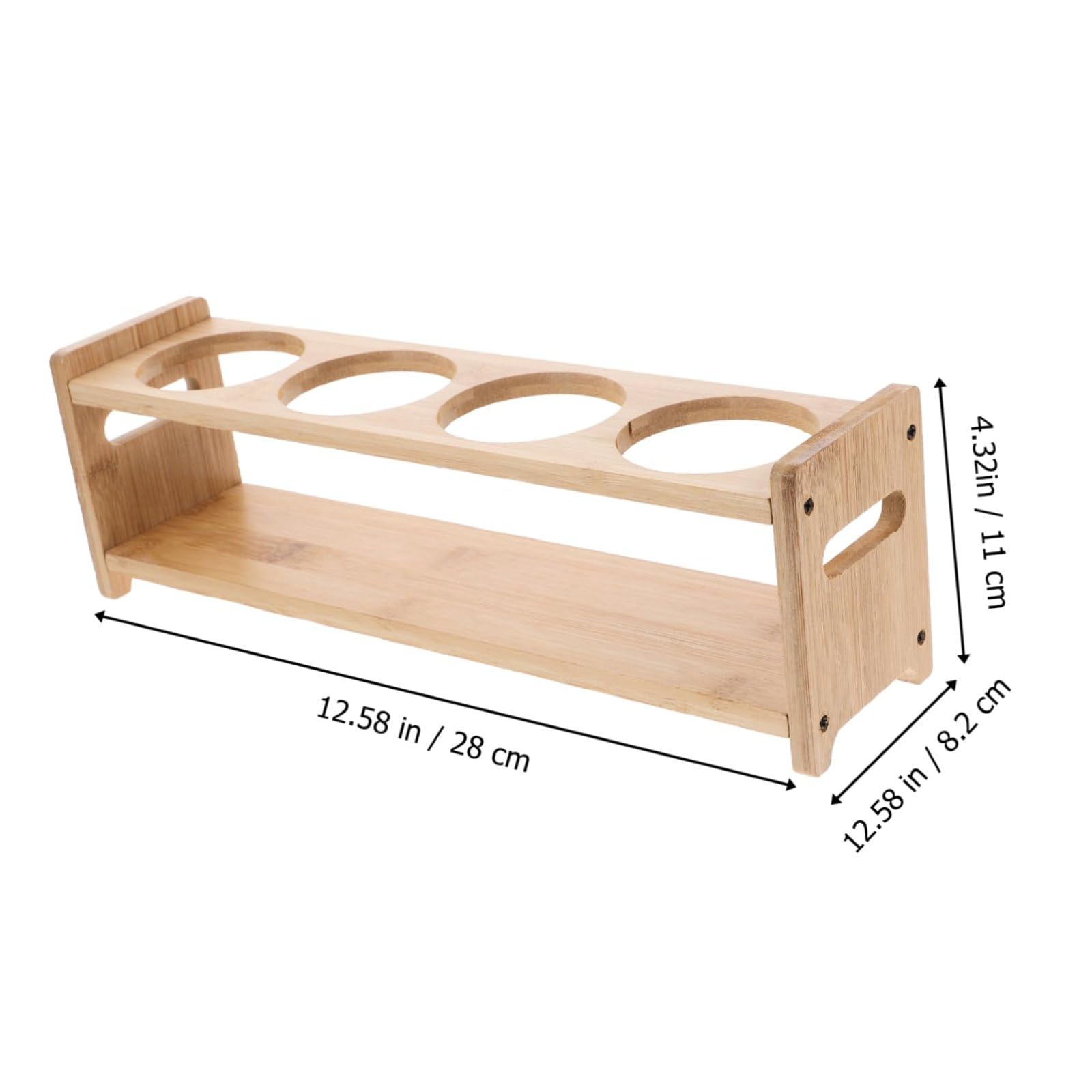 Gewürzregal-Organizer aus Holz, Gewürzregal aus Holz, Gewürzregal, Küchenschrank-Organizer, Gewürzflaschenhalter für die Küche zu Hause,Khaki,Round Hole